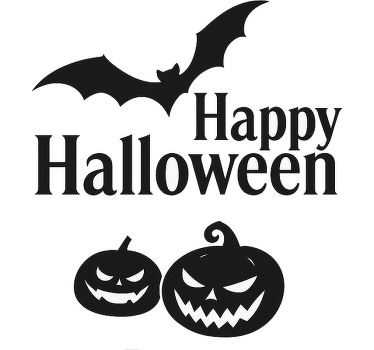 Adesivo para janela abóboras assustadoras de halloween - TenStickers