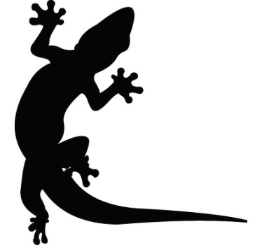 Decore o seu veículo com este autocolante para carro com uma imagem de uma silhueta de um lagartinho para preencher um pouco o seu veículo.