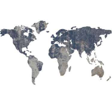 Temos um exemplo de um adesivo de parede mapa mundi com texturas azuis para dar um novo brilho às suas salas. Deixe-se viajar sem sair do lugar!