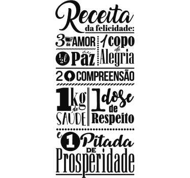 Autocolante parede receita feliz - TenStickers