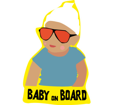 Seja original e cole este autocolante com o bebe dos filmes" A ressaca! no seu carro para avisar a todos os outros condutores que tem um bebe consigo.