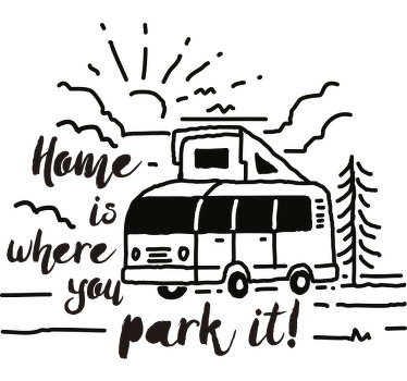 Autocolante para caravanas Home is where you park - TenStickers