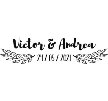 Autocolantes para Casamento Nome e data do casamento - TenStickers