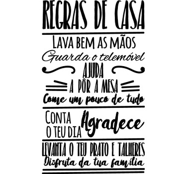 Autocolantes de casa Regras de Casa - TenStickers