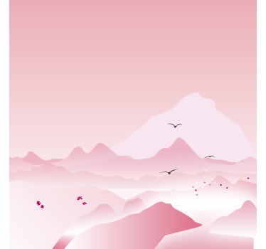 Autocolante para janela paisagem rosa - TenStickers