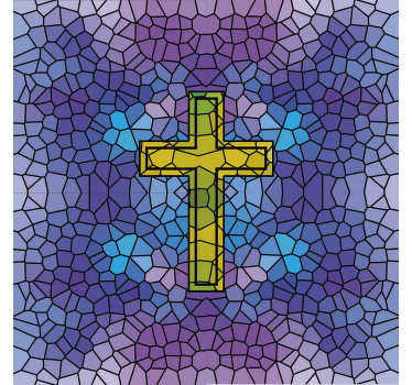 Autocolante para janela vitral Cruz de Cristo - TenStickers