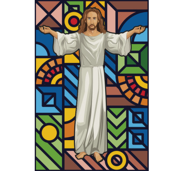 Vinil decorativo para janelas vitral Jesus Cristo  - TenStickers