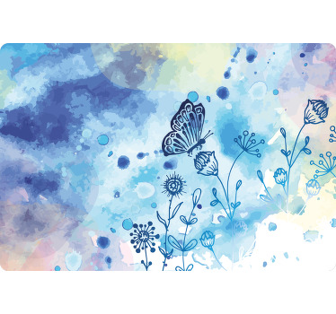 Pintura abstrata azul decorativa com vinil autocolante decorativo de borboletas para pc. é fácil de aplicar, possui efeito resistente ao enrugamento, acabamento mate e durabilidade.