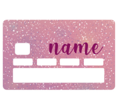 autocolante de cartão de crédito rosa glitter personalizado - TenStickers