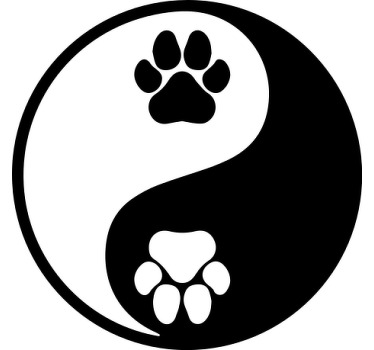Autocolante para carros Pata de cão yin yang - TenStickers