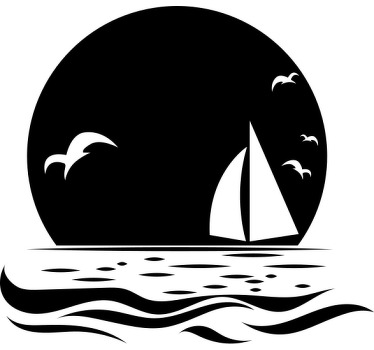 Autocolantes marítimos Pôr do sol na praia autocaravana - TenStickers