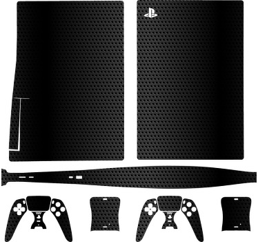 Autocolante Skin para PS5 Pele de carbono preto - TenStickers
