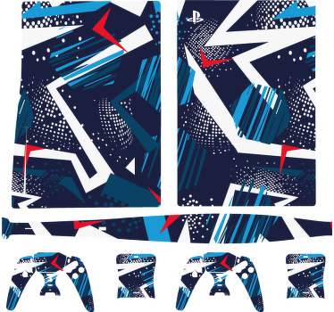Autocolante Skin para PS5 Papel de parede abstrato com várias cor - TenStickers