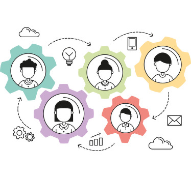 Autocolantes decorativos de motivação pessoal Motor de trabalho e - TenStickers
