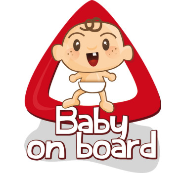 Autocolante para carro "baby on board" (bebé a bordo) para prevenir os outros carros para circularem com cuidado e manter os seus filhos em segurança.