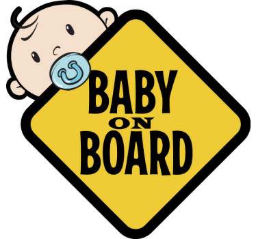 Autocolante bebe a bordo Sinal amarelo com criança fofa - TenStickers