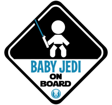 Um fantástico autocolante para carro da Star Wars que demonstra que uma pequena Skywalker viaja consigo.