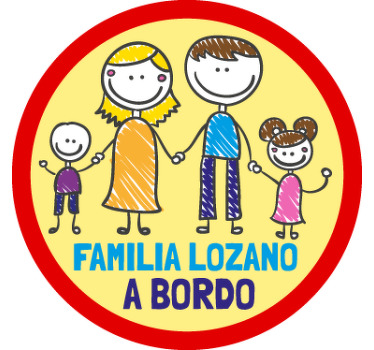 Adesivo autocolante personalizável Familia a Bordo, poderá personalizar este adesivo com o apelido da sua familia.