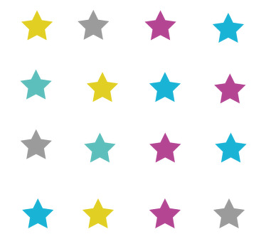 Autocolantes vinil para bicicletas Padrão de estrelas coloridas - TenStickers