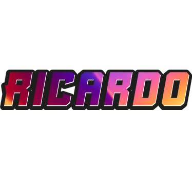 Autocolante para carros desporto neon nome personalizado - TenStickers
