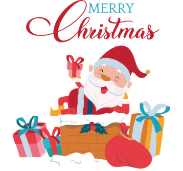 Autocolantes de Natal Temos um feliz natal com o papai noel - TenStickers