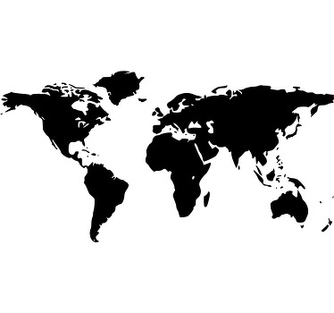 Mural de parede ilustrando um fantástico mapa mundo simplificado! Vinil decorativo perfeito para quem adora viajar e conhecer novos locais!