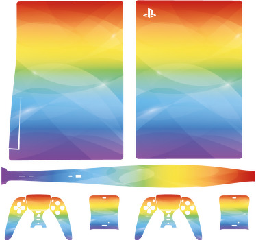 Autocolante Skin PS5 efeito arco-íris brilhante - TenStickers