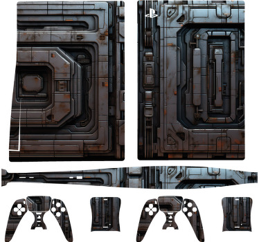 Autocolante Skin PS5 textura de metal de nave espacial - TenStickers
