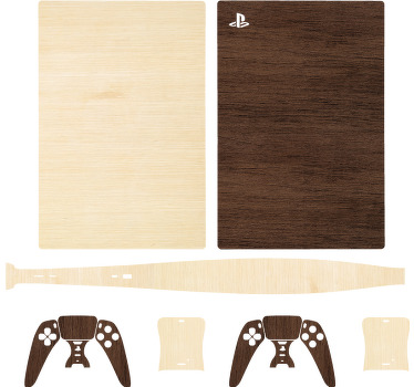 Autocolante Skin PS5 textura de madeira - TenStickers