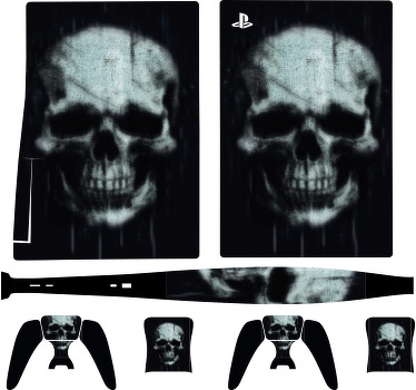 Autocolante Skin PS5 pele de caveira grunge - TenStickers