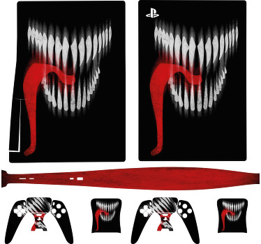 Autocolante Skin PS5 pele de boca de monstro - TenStickers