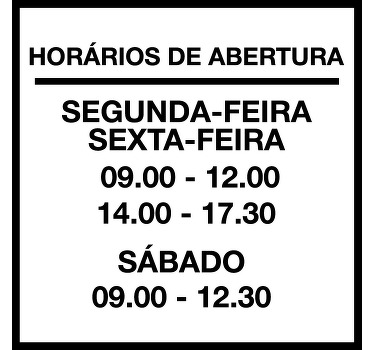 Adesivo para montras horário loja personalizado - TenStickers