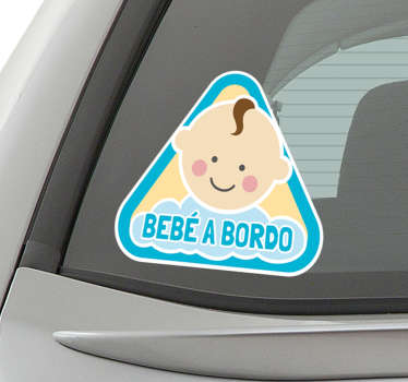 Vinil autocolante para carro menino bebe a bordo. Proteja o seu filho com este atrativo vinil autocolante de excelente qualidade e por um preço baixo.