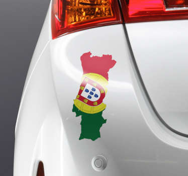 Autocolante da bandeira de Portugal. Decora o teu carro ou mota com este vinil autocolante de Portugal, por um preço económico.