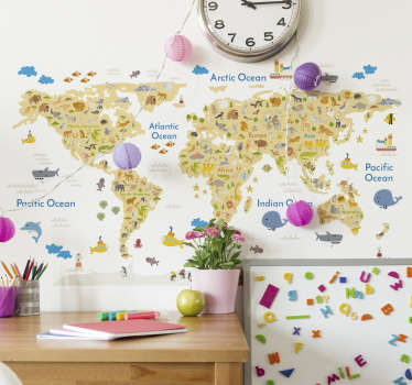 Autocolante decorativo para que tenha na sua casa a fauna de todo o mundo. Conheça a fauna de cada país, surpreenda os mais pequenos e amigos.