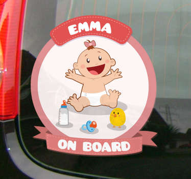 Dê ao seu automóvel este autocolante personalizado para carro para se assegurar que as outras pessoas saibam que está com o seu bebé.