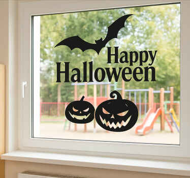 Adesivo para janela abóboras assustadoras de halloween - TenStickers