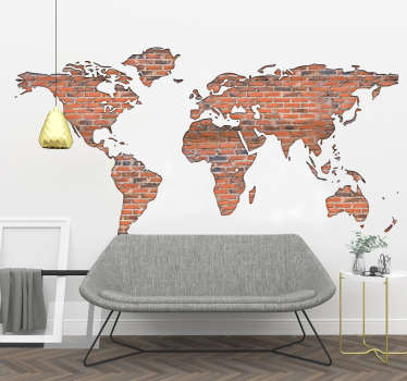 Dá mais vida às tuas paredes com este divertido autocolante decorativo mapa mundo para sala de estar ou de jantar. Autocolantes personalizados.