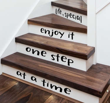 Autocolantes com texto escadas motivacionais - TenStickers