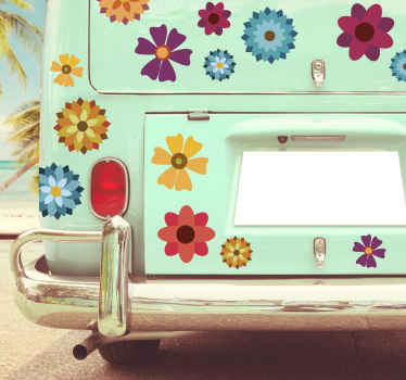 Autocolante para veículos flores coloridas - TenStickers