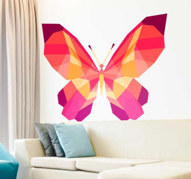 Adesivos infantis - uma borboleta colorida feita para decorar a sala de estar. Ideal para decorar quartos e áreas de lazer para crianças.