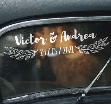 Autocolantes para Casamento Nome e data do casamento - TenStickers
