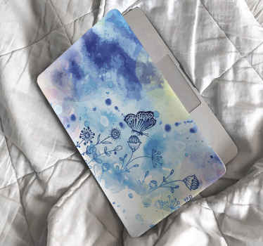 Pintura abstrata azul decorativa com vinil autocolante decorativo de borboletas para pc. é fácil de aplicar, possui efeito resistente ao enrugamento, acabamento mate e durabilidade.