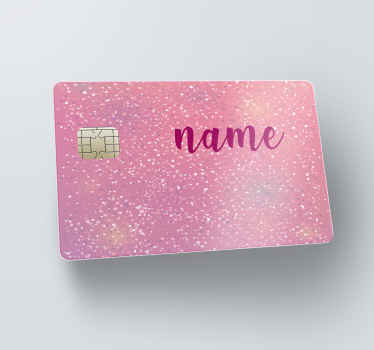 autocolante de cartão de crédito rosa glitter personalizado - TenStickers