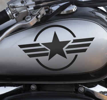 Autocolante mota estrela rodeada por um círculo - TenStickers