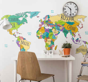 Papel de parede de esboço de mapa mundial lindamente projetado para qualquer espaço da sua casa! Com propriedades anti-bolha e anti-ondulação, perfeito para qualquer parede.