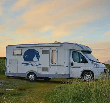 Autocolantes marítimos Pôr do sol na praia autocaravana - TenStickers