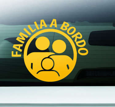 Vinil autocolante para personalizar o seu automóvel, vinil com o tema "Familia a Bordo" alertando os outros condutores que está em tempo de familia.