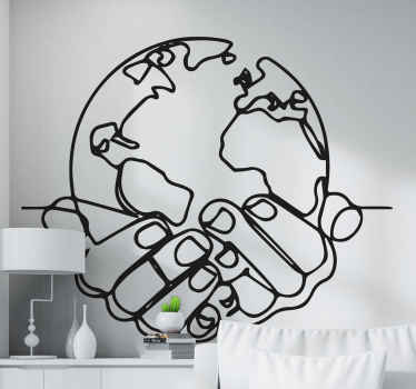 Incrível vinil autocolante decorativo de parede de silhueta "terra minimalista" perfeito para aquelas pessoas que amam a terra e amam ideias verdes! Material extremamente duradouro.