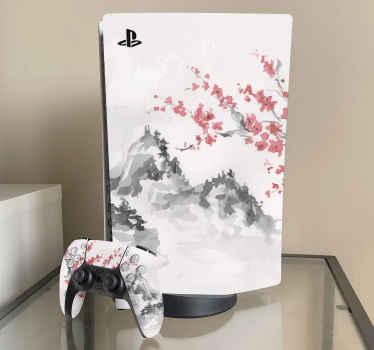 Autocolante Skin para PS5 Paisagem estilo japonês - TenStickers